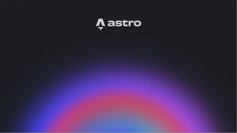 The Astro logo on a dark background with a purple gradient arc.